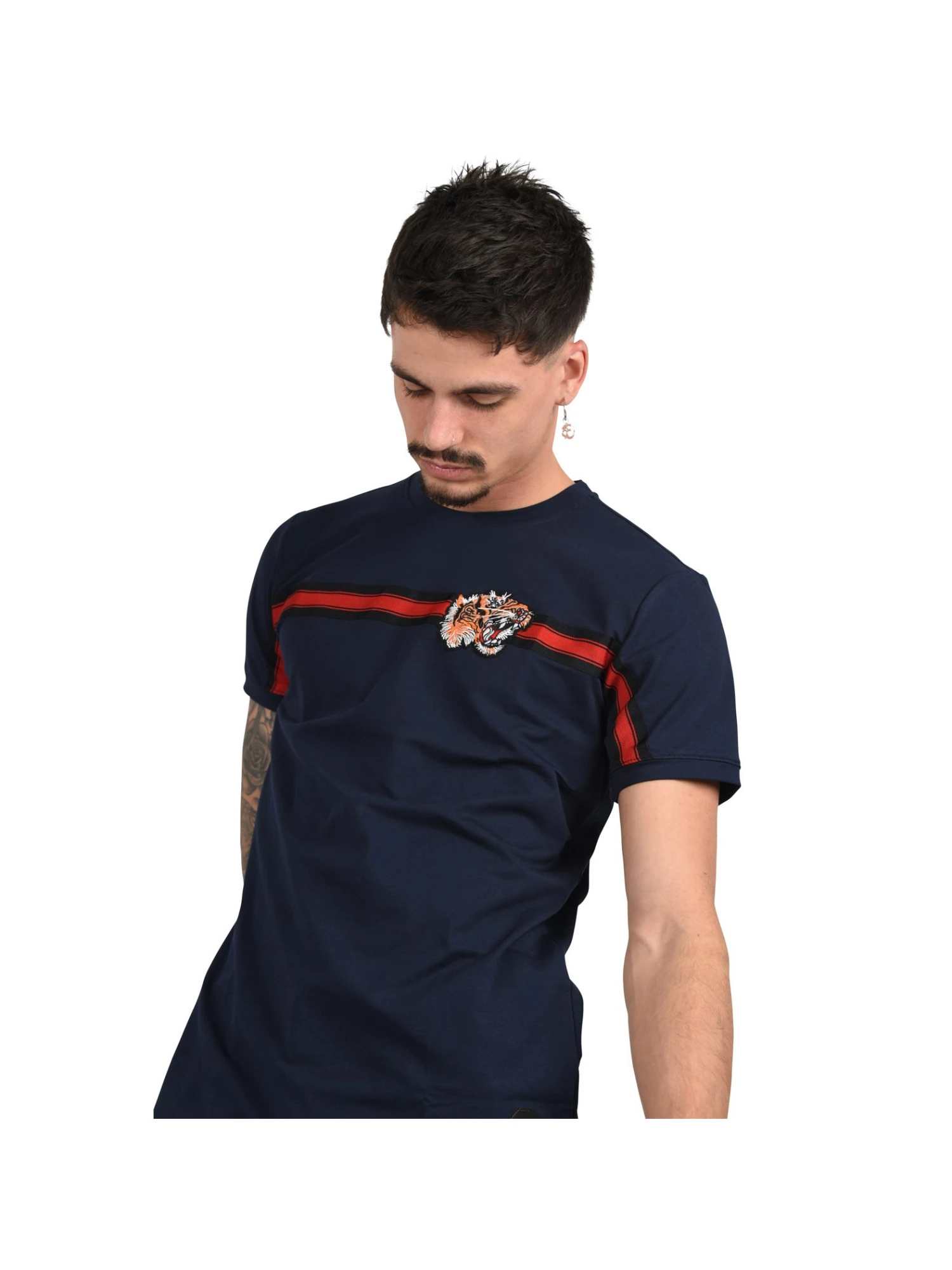 Tee Shirt Tigre Brodé Bande Sur Le Torse 5 Tee Shirt Tigre Brodé Bande Sur Le Torse – Image 3