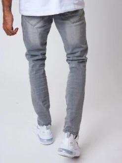 Jean Slim Effet Usé Avec Taches Délavées 10 Jean Slim Effet Usé Avec Taches Délavées -Monsieur Chic Soldes Boutique tp21003 3