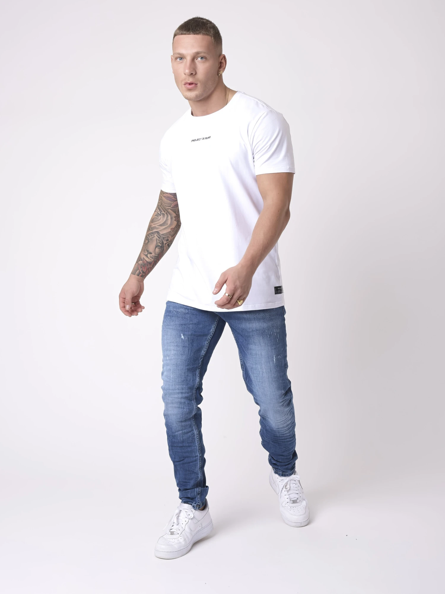 Jean Skinny Wash Bleu Effet Usé Gratté 5 Jean Skinny Wash Bleu Effet Usé Gratté – Image 3