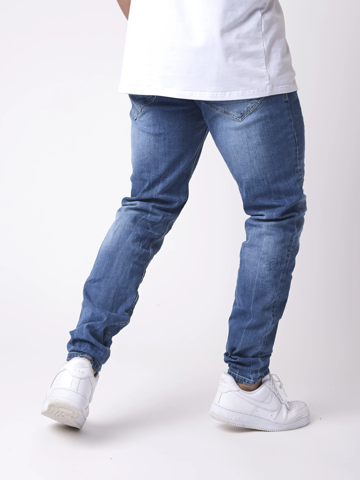 Jean Skinny Wash Bleu Effet Usé Gratté 3 Jean Skinny Wash Bleu Effet Usé Gratté