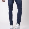 Jean Skinny Basic Bleu Brut Effet Gratté 2 Jean Skinny Basic Bleu Brut Effet Gratté -Monsieur Chic Soldes Boutique tp21016
