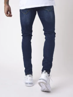 Jean Skinny Basic Bleu Brut Effet Gratté