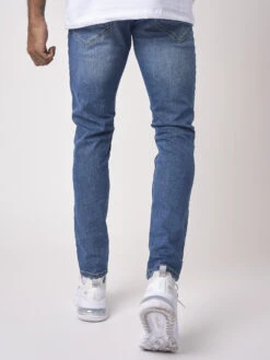 Jean Slim Basic Bleu Avec Trous 11 Jean Slim Basic Bleu Avec Trous -Monsieur Chic Soldes Boutique tp21024 4