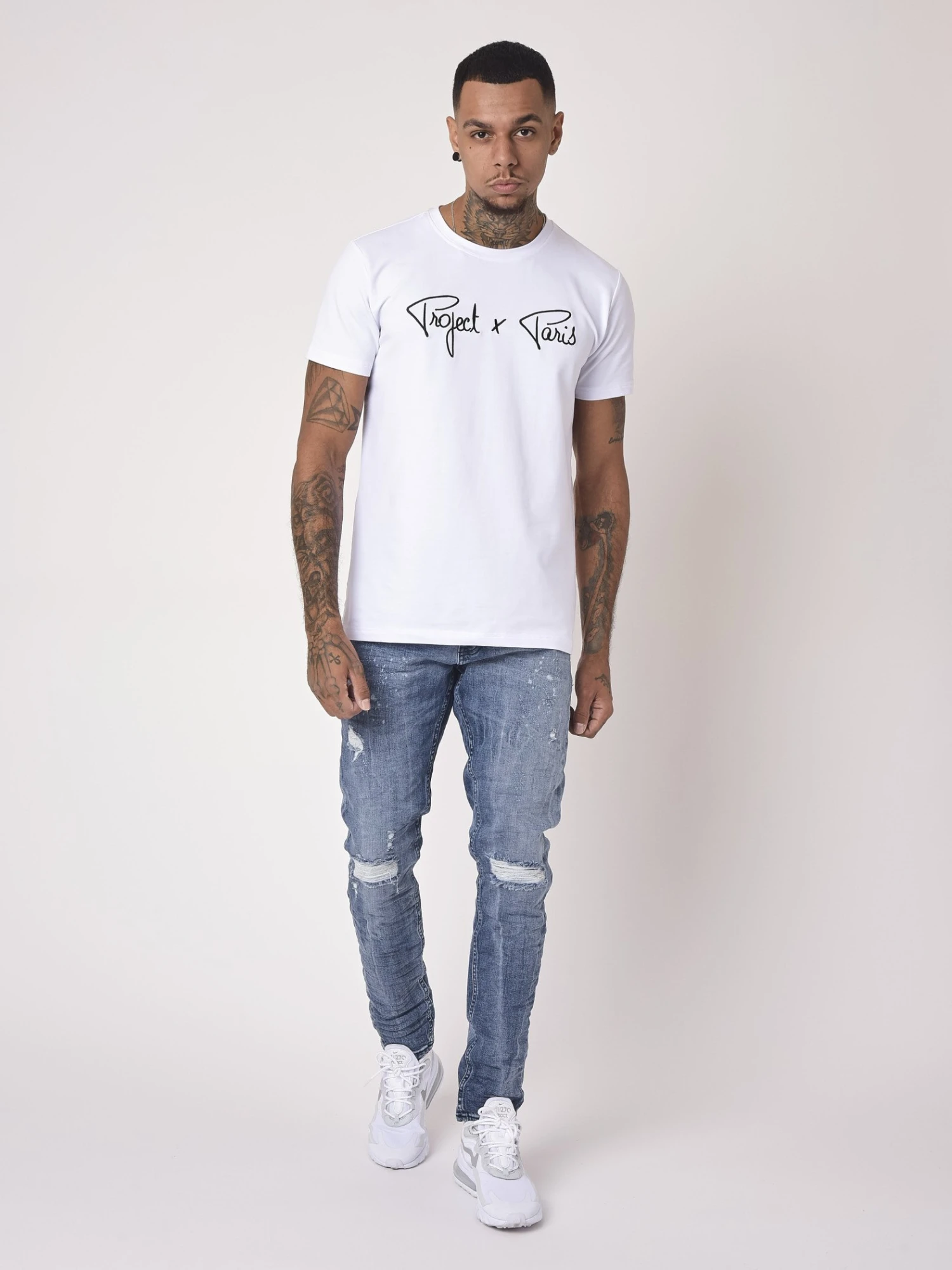 Jean Slim Bleu Grisé Effet Usé Et Trous 3 Jean Slim Bleu Grisé Effet Usé Et Trous