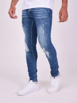 Jean Skinny Usé Wash Blanchi -Monsieur Chic Soldes Boutique tp21039 3