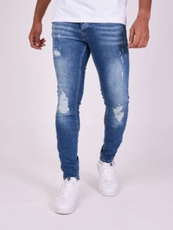 Jean Skinny Usé Wash Blanchi -Monsieur Chic Soldes Boutique tp21039 4