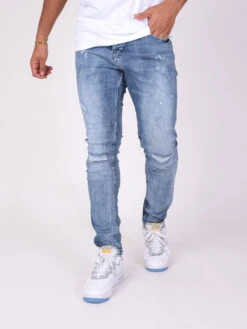 Jean Slim Effet Usé -Monsieur Chic Soldes Boutique tp21067 4