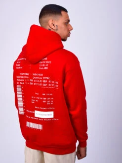 Sweat à Capuche Basic Graphisme Code Barre -Monsieur Chic Soldes Boutique tu2120801 2